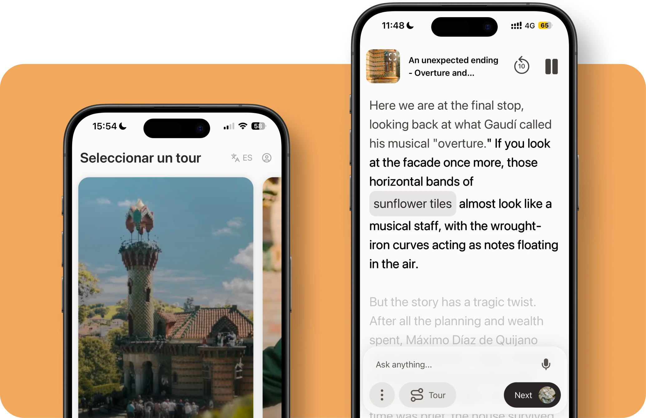 Musa tour running on phones at El Capricho de Gaudí