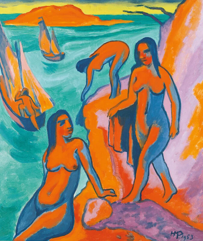 Max Pechstein, Frauen am Ufer, 1953
